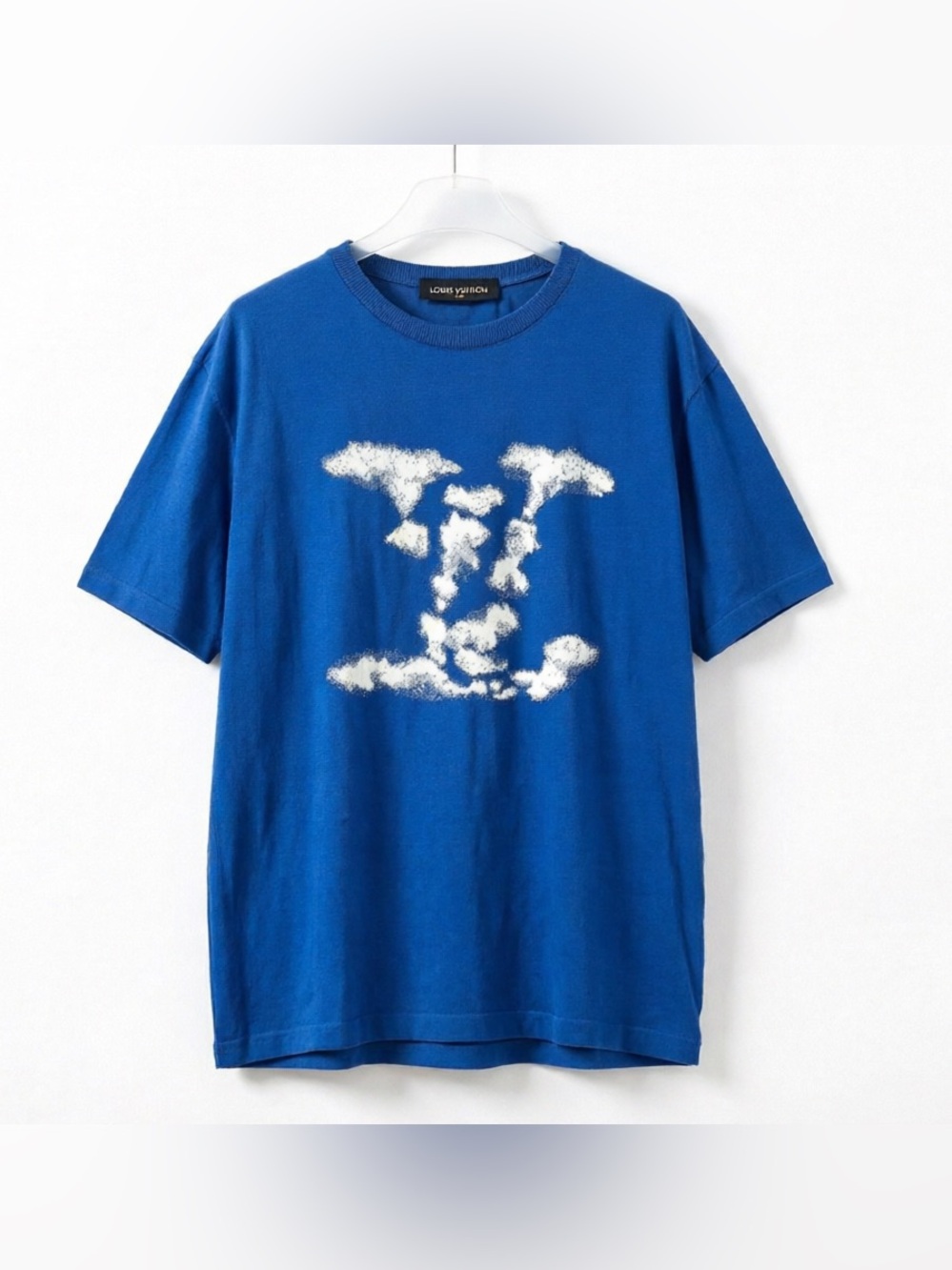 Louis Vuitton Blue Tee with White Cloud LV Motif